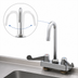 Thumbnail image #3 for equip 4-Inch Deck Mount Workboard Mixing Faucet with 3-Inch Swivel Gooseneck, Ceramic Cartridges, and Wrist Action Handles