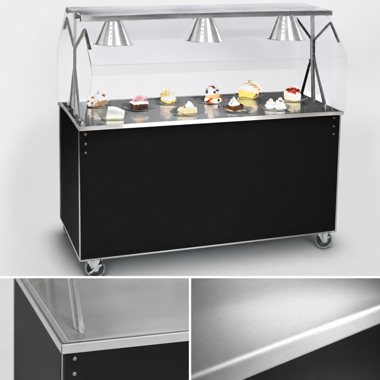Product image #3 for Vollrath 2-Series Affordable Portable 60-Inch White Solid Top Utility Station with Buffet Breath Guard