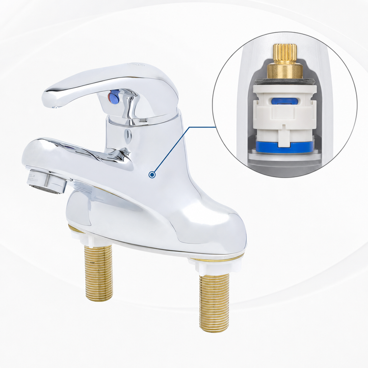 Product image #3 for T&S Brass Single-Lever Deck-Mount Manual Faucet with Ceramic Cartridge and Vandal-Resistant Design