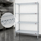 Thumbnail image #3 for Eagle Group A4-74-2448C 4-Tier Chrome-Plated Wire Add-On Shelving Unit with QuadTruss Shelves, 48W x 24D x 74H