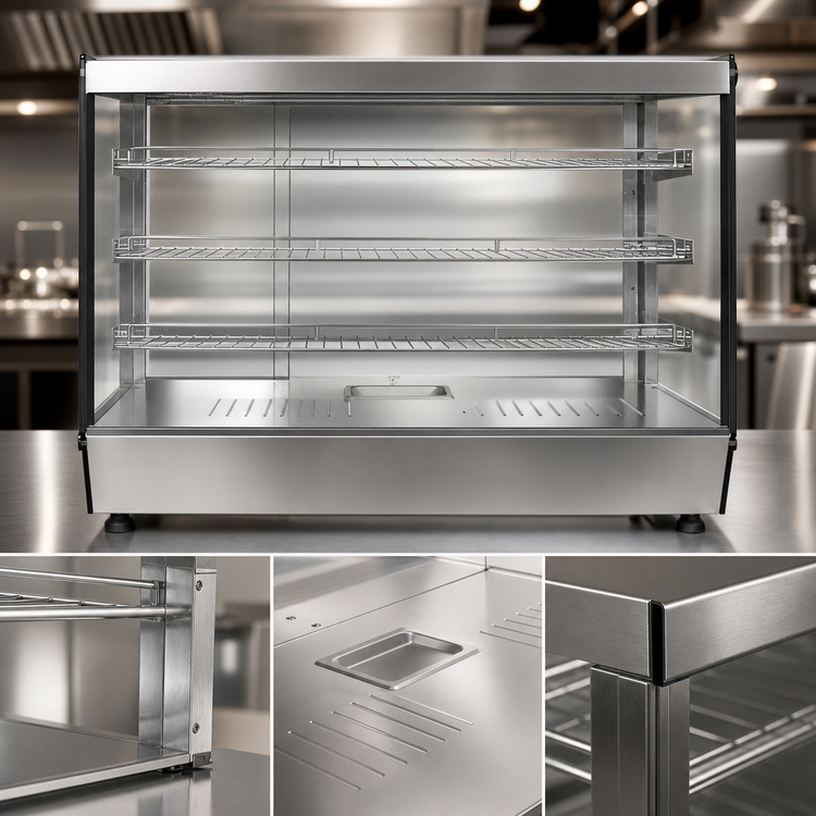 Product image #3 for Atosa CHDS-71 Countertop Heated Display Case, Straight Front Glass, 7.1 Cu. Ft., 115V