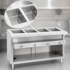 Thumbnail image #3 for Duke Manufacturing Thurmaduke E-2-DLSS 32-Inch Electric 2-Well Sealed Steamtable, Stainless Steel, Open Storage Base