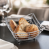 Thumbnail image #3 for Space/Time Continuum Square Web Serving Basket with Balled Tip Feet, Chrome Finish, 8-1/4 x 4-1/2 Inches