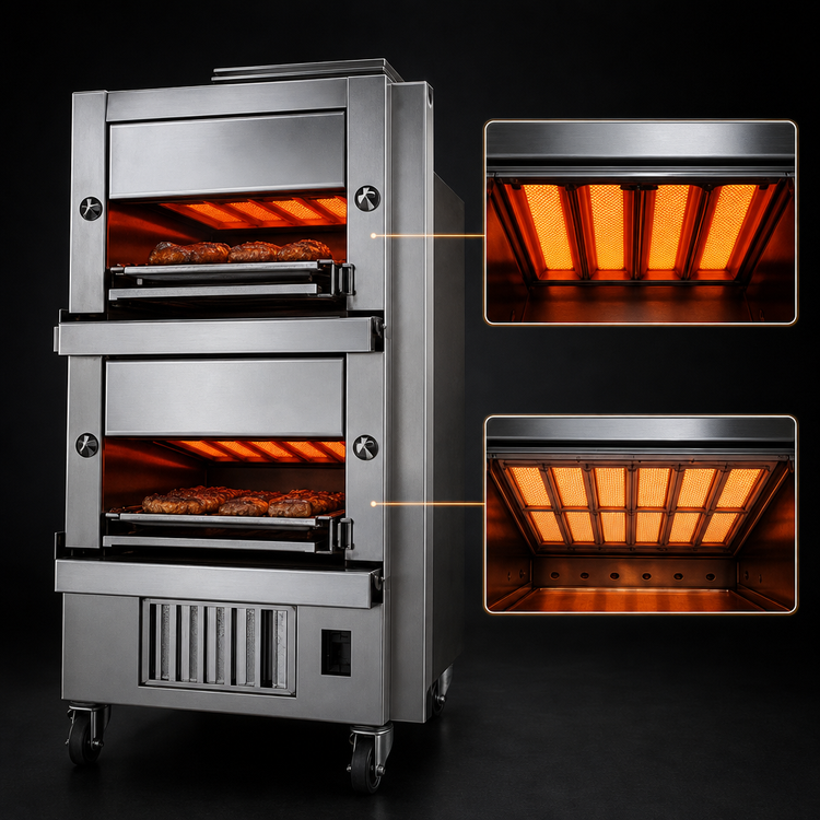 Product image #3 for Titan JBB-236-IR Double Deck Combination Infrared/Radiant Banquet Broiler