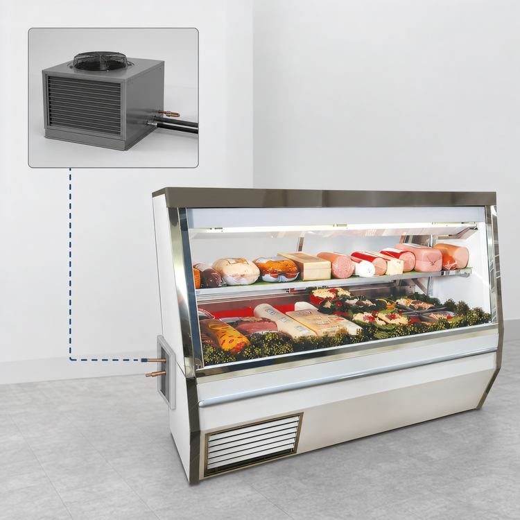 Product image #3 for Howard-McCray 34N Series Double Duty Remote Full-Service Deli Meat & Cheese Service Case, 144 Inch, Stainless Steel, LED Lighting