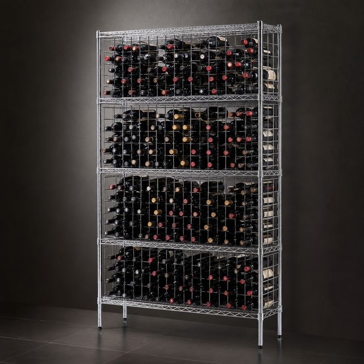 Product image #3 for Metro Super Erecta Bulk Storage Wire Wine Shelving, Chrome-Plated, 36"W x 14"D x 74-3/4"H, 12-Case Capacity