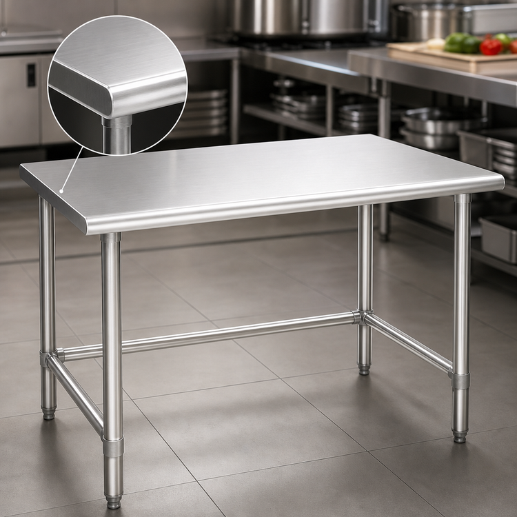 Product image #3 for Eagle Deluxe Series 48-Inch x 30-Inch Stainless Steel Work Table with Tubular Stainless Steel Base