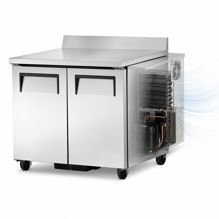Product image #3 for True TWT-36-HC Two-Section 36-Inch Worktop Refrigerator with Rear-Mounted Self-Contained Refrigeration