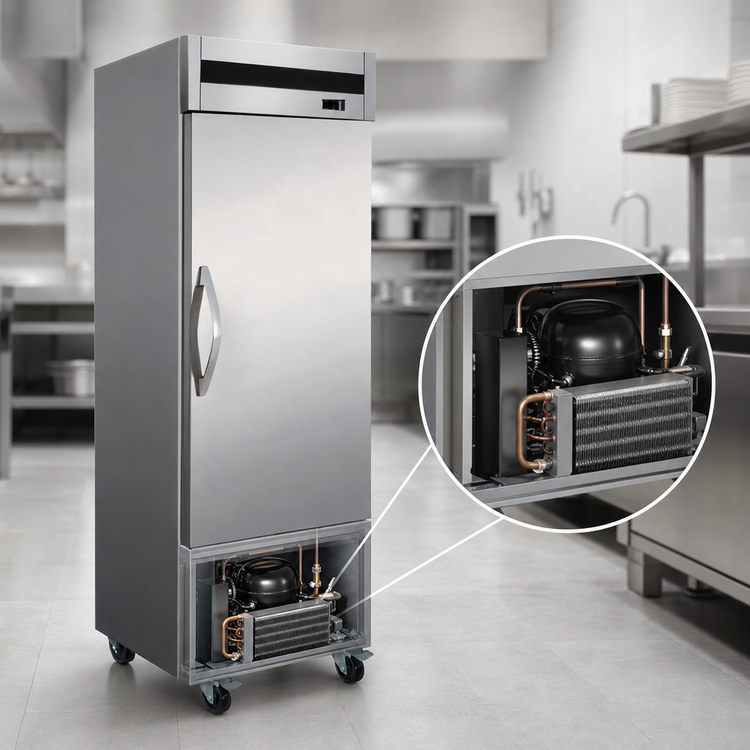 Product image #3 for IKON Refrigeration IB27F One-Section Reach-In Freezer, Bottom-Mount, 17.8 Cu. Ft., Stainless Steel, 115V