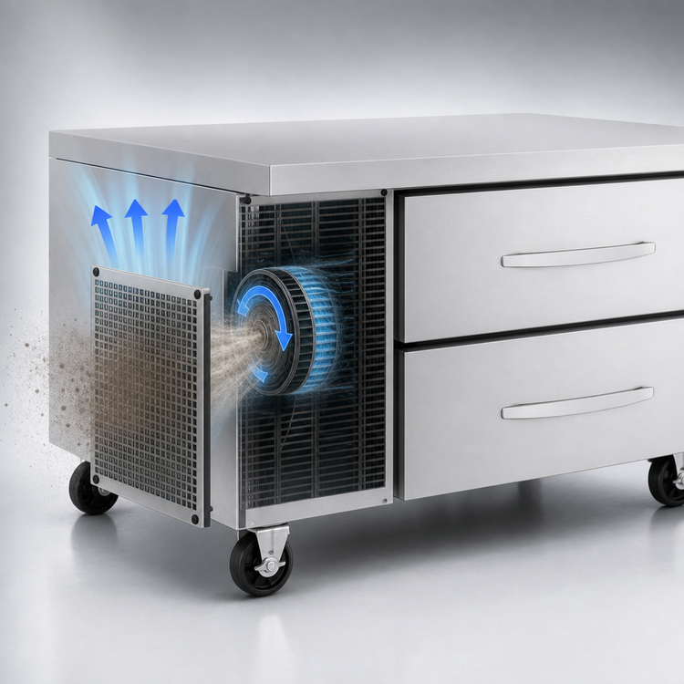Product image #3 for Turbo Air PRO Series 48-Inch Refrigerated Chef Base with Flat Top and 2 Drawers