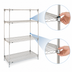 Thumbnail image #3 for Metro Super Adjustable Super Erecta Chrome-Plated 4-Shelf Wire Shelving Starter Unit, 42W x 21D x 63H