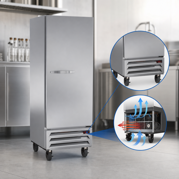 Product image #4 for Beverage-Air Horizon Series HBR12HC-1 One-Section Solid Door Reach-In Refrigerator, 12.06 Cu. Ft., Bottom-Mount R290
