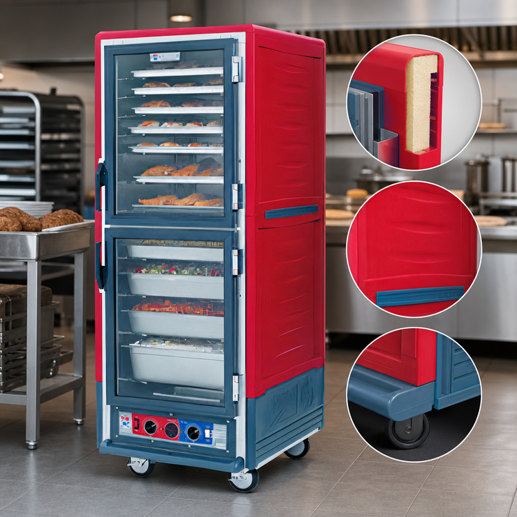 Product image #3 for Metro C5 3 Series Full-Height Low-Watt Combination Heated Holding and Proofing Cabinet, Dutch Clear Doors, Mobile