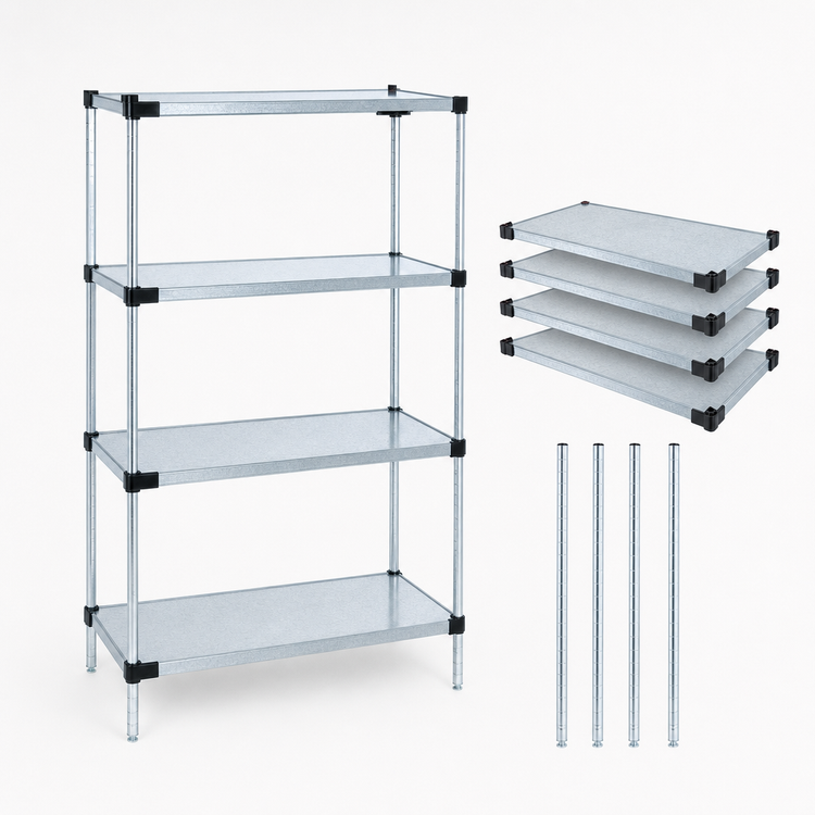 Product image #3 for Quantum 42 x 14 x 54-Inch Solid Shelving Starter Kit with 4 Shelves