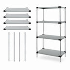 Thumbnail image #3 for Quantum WRS4-74-1436SS Solid Stainless Steel Shelving Starter Kit, 36"W x 14"D x 74"H, 4 Shelves