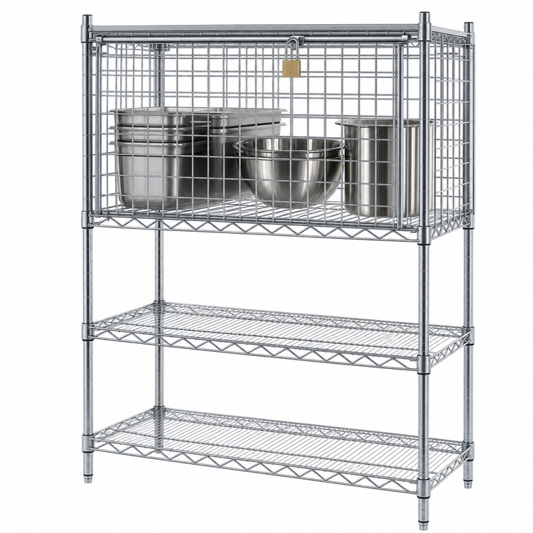 Product image #3 for Eagle Group 36"W x 21"D Chrome Flip-Up Door Security Enclosure Kit