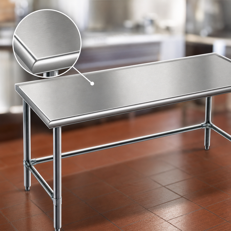 Product image #3 for Eagle Group Spec-Master Marine Series Stainless Steel Work Table, 72 x 36 Inches, 14-Gauge Top, Open Base