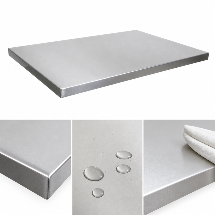 Product image #3 for John Boos 84-Inch x 30-Inch Stainless Steel Countertop, 1-1/2-Inch Thick, Flat No-Backsplash