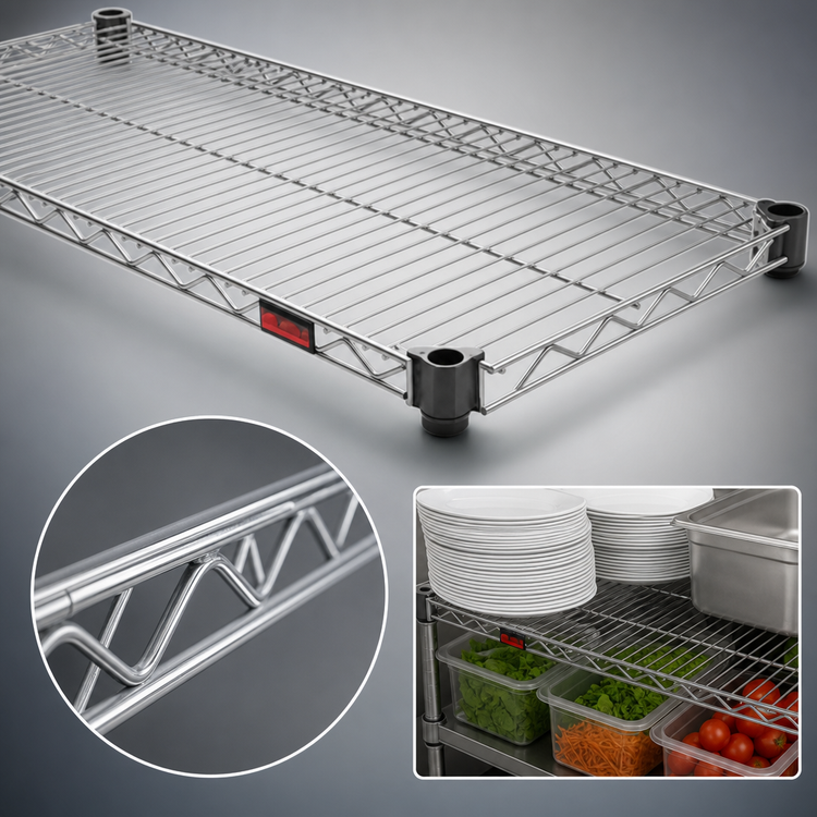 Product image #3 for Eagle Group QuadTruss Quad-Adjust Wire Shelf, 60 x 14 Inches, Stainless Steel Finish