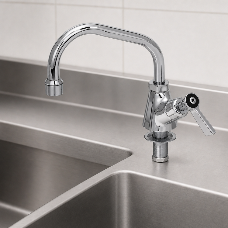 Product image #3 for Single-Hole Deck-Mount Manual Faucet with 10-Inch Swing Spout