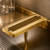 Thumbnail image #3 for Perlick 5000 Series Top-Mounted Tarnish-Free Brass Drip Tray Trough with Removable Louvered Glass Rack, 37 Inch