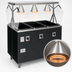 Thumbnail image #3 for Vollrath 2-Series Affordable Portable 3-Well Mobile Hot Food Station with Open Storage Base and Buffet Breath Guard, Granite