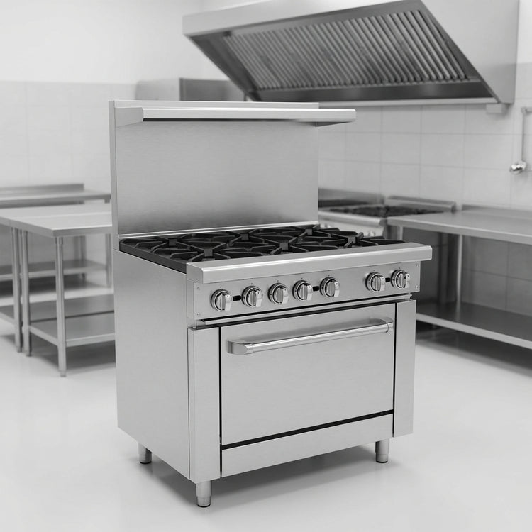 Product image #2 for Jade Range JBR-36G 36" Bistro Series Gas Restaurant Range with Full Griddle and Cabinet Base