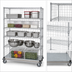 Thumbnail image #3 for Quantum Wire Enclosed Mobile Shelving Cart with 5 Shelves, 60 x 24 x 69 Inches, Chrome Plated Finish