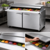 Thumbnail image #3 for Turbo Air PRO Series 60-Inch Mega Top Sandwich/Salad Prep Table with Slide Lid, 2-Section, 24-Pan, Rear-Mounted Self-Contained Refrigeration