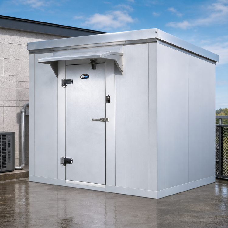 Product image #3 for AmeriKooler Quick Ship Outdoor 8' x 10' Walk-In Freezer with Aluminum Floor and R-448A Remote Refrigeration