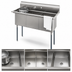 Thumbnail image #4 for KoolMore 60-Inch 3-Compartment Commercial Sink with 18x18x14 Bowls and Backsplash