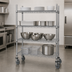 Thumbnail image #3 for Advance Tabco 4-Shelf Chrome Wire Mobile Cart with Rubber Casters, 24 x 60 Inches
