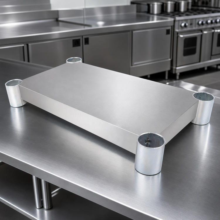 Product image #3 for 96 Inch x 36 Inch 18/430 Stainless Steel Undershelf for Work Tables