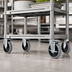 Thumbnail image #3 for Rubbermaid Commercial Products 5-Inch Thermoplastic Rubber Shelf Casters Set with 2 Fixed and 2 Locking Swivel Casters, Gray