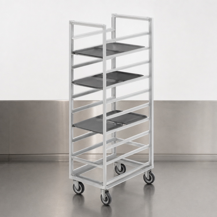 Product image #3 for Channel 446S6 Stainless Steel Single-Section Cafeteria Tray Rack for 15 x 20 Trays