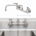 Thumbnail image #3 for T&S Brass EverSteel 8-Inch Center Wall Mount Mixing Faucet with 14-Inch Swing Nozzle