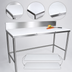 Thumbnail image #3 for John Boos 60-Inch x 24-Inch Reversible Poly Top Trimming Table with Stainless Steel Legs and 6-Inch Backsplash