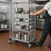 Thumbnail image #3 for Mobile Wire Enclosure Cart, 48 x 18 x 69 Inches, 4 Shelves, Chrome-Plated Finish