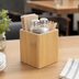 Thumbnail image #3 for American Metalcraft Bamboo Square Condiment Caddy Box