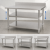 Thumbnail image #3 for Eagle Group 72 Inch x 30 Inch Adjustable 18/430 Stainless Steel Work Table Undershelf for Uni-Lok Hat Channel Frame Tables