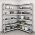 Thumbnail image #3 for Fermostock 5-Tier Corner Expansion Polymer Shelving Unit, 83 Inch H x 52 Inch W x 18 Inch D
