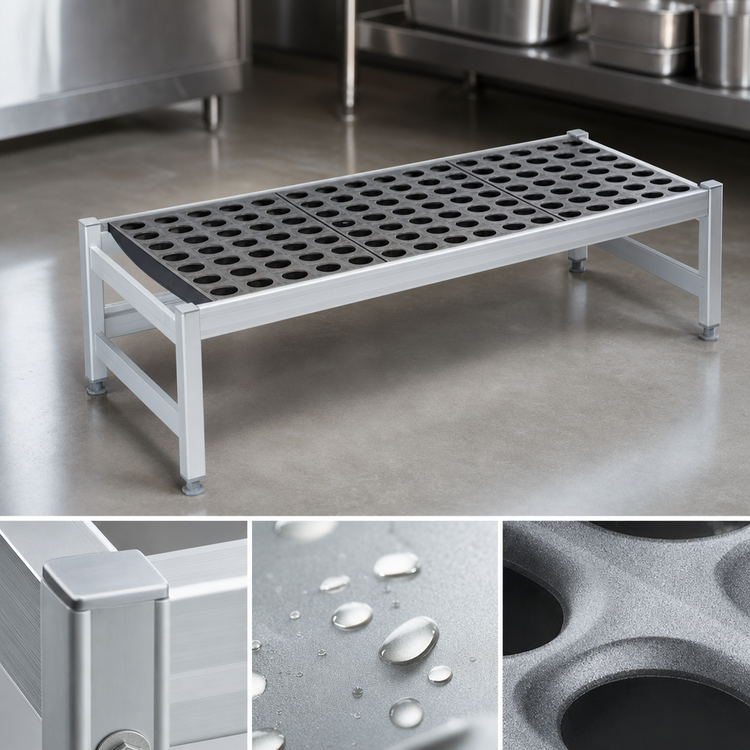 Product image #3 for Fermostock 59-Inch x 14-Inch x 12-Inch Deep Anodized Aluminum Dunnage Rack