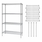 Thumbnail image #3 for Quantum WR54-3060C Wire Shelving Starter Unit, 60W x 30D x 54H, Chrome, Stationary, 4 Shelves, 4 Posts