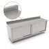 Thumbnail image #3 for John Boos 108 Inch x 24 Inch Stainless Steel Cabinet Base Work Table with Sliding Doors and 5 Inch Backsplash