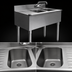 Thumbnail image #3 for Eagle Group 1800 Series 36-Inch 304 Stainless Steel Two-Compartment Underbar Sink Unit with Left Drainboard