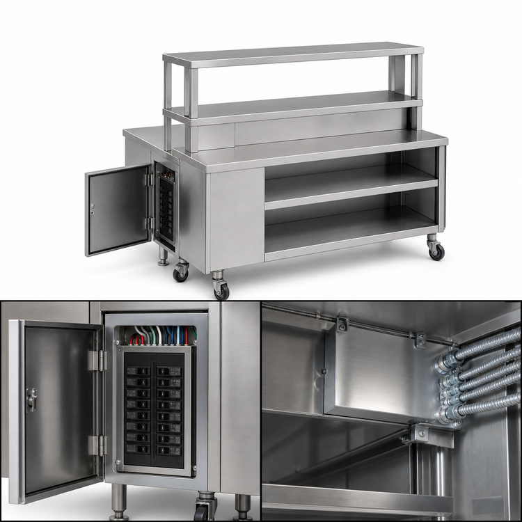 Product image #3 for Randell Modular Chef Service Counter Right Section with Breaker Panel, 72-1/2 Inch Wide