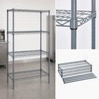 Thumbnail image #3 for Quantum WR54-1830GY Wire Shelving Starter Unit, 30"W x 18"D x 54"H, 4-Shelf Stationary, Gray Epoxy Finish