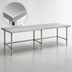 Thumbnail image #3 for Sapphire 120-Inch x 30-Inch 430 Stainless Steel Flat Top Open Base Work Table with Beveled Square Edge