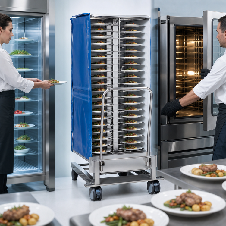 Product image #3 for RATIONAL Banquet Finishing System for SCC 201/CMP 201 Series with 50-Plate Mobile Rack and Thermocover