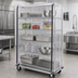 Thumbnail image #3 for Quantum Mobile Enclosure Cart with 5 Wire Shelves, 48 x 24 x 81 Inches, Chrome Plated Finish